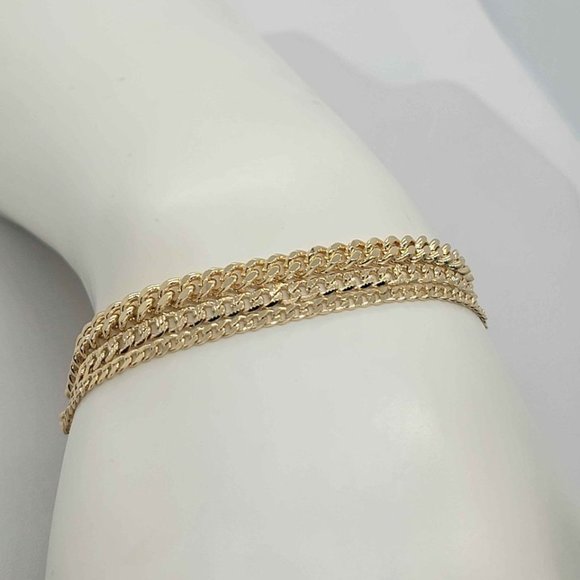 Brand New Brazilian 18k Gold Filled 3 ROW Bracelet - Picture 2 of 7